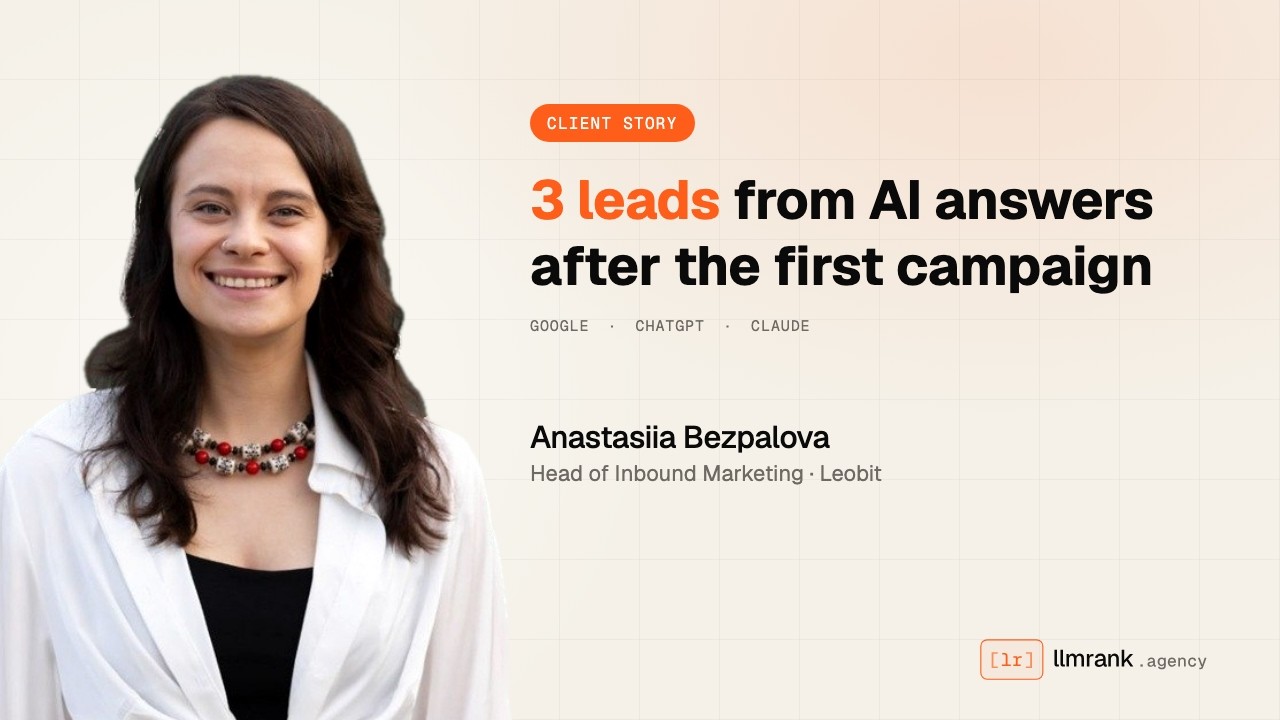 Anastasiia Bezpalova, Head of Inbound Marketing at Leobit, on camera